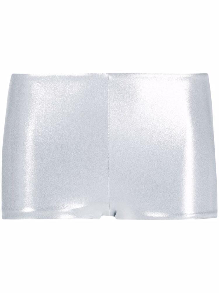 Saint Laurent metallic-effect mini shorts - Grey Cover