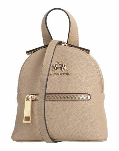 La Martina Woman Cross-body bag Light brown Calfskin, Synthetic fibers Cover