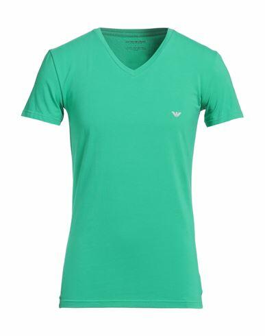 Emporio Armani Man Undershirt Green Cotton, Elastane Cover