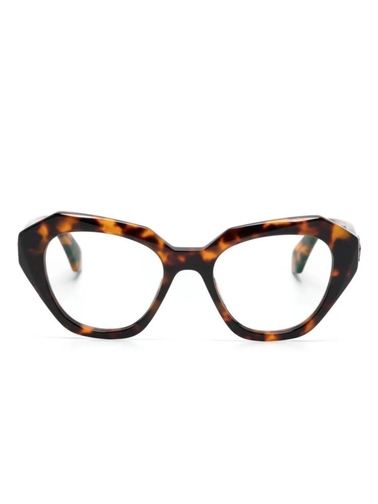 Off-White Eyewear tortoiseshell-effect butterfly-frame glasses - Brown Cover