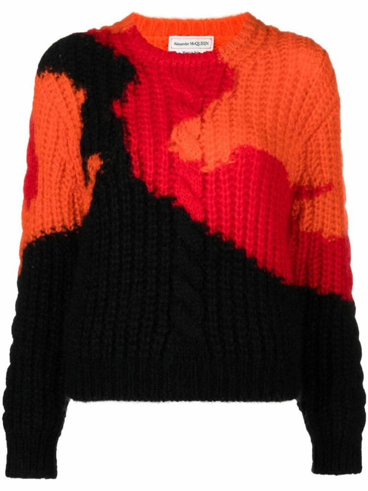 Alexander McQueen colourblock knit jumper - Orange Cover