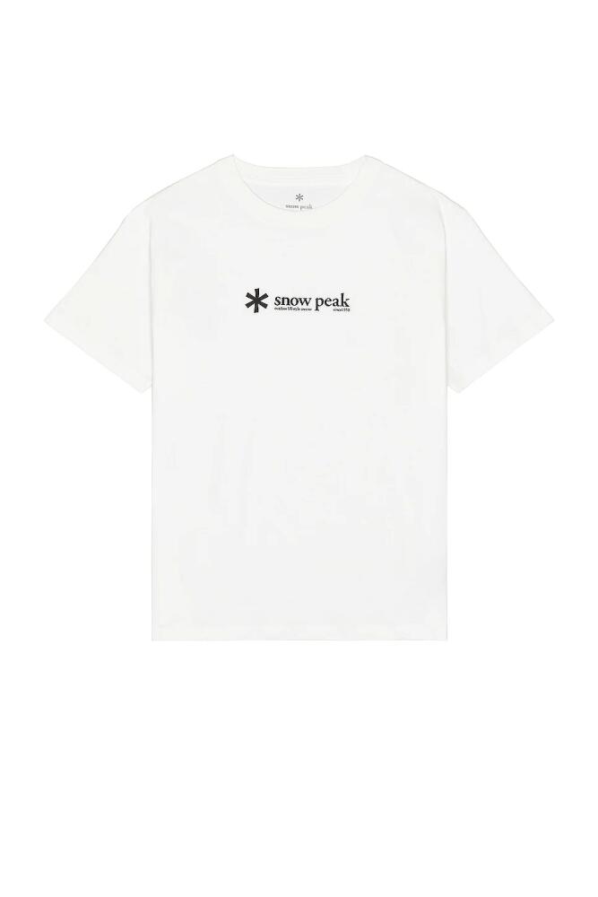 Snow Peak Soft Cotton Logo Short Sleeve T-Shirt in White Cover