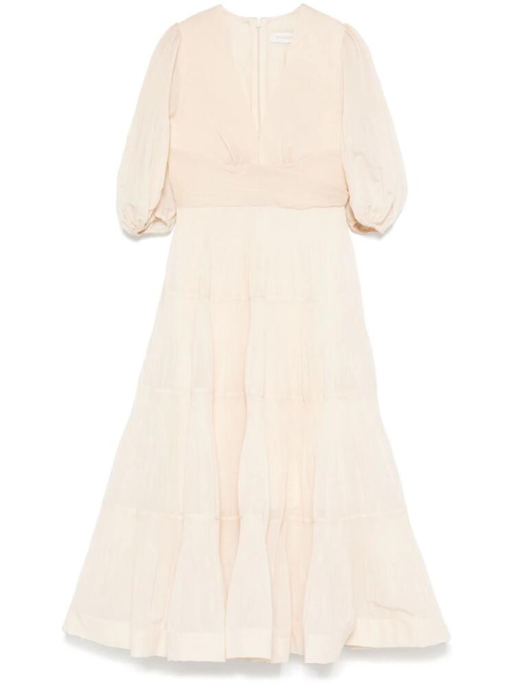 ZIMMERMANN pleated midi dress - Neutrals Cover