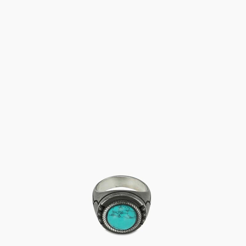 Nove25 Turquoise geometric frieze Chevalier ring Cover