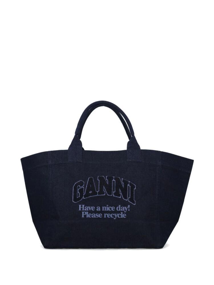 GANNI Easy Shopper XXL shoulder bag - Blue Cover