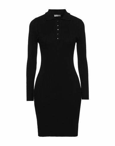 Cashmere Company Woman Mini dress Black Wool, Cashmere, Nylon, Elastane Cover