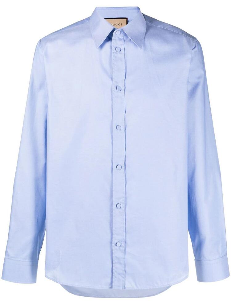 Gucci long-sleeve cotton shirt - Blue Cover