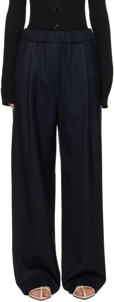 Recto Navy Pleated Trousers Cover