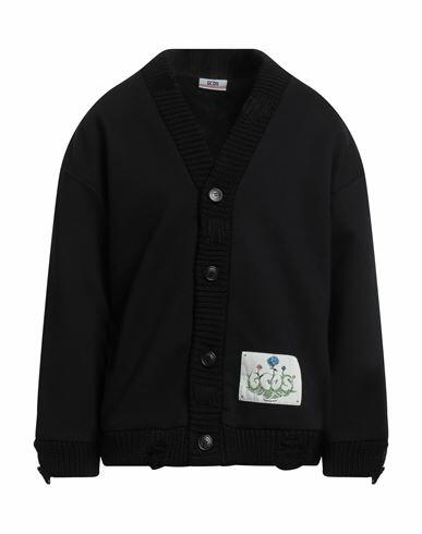 Gcds Man Cardigan Black Cotton Cover