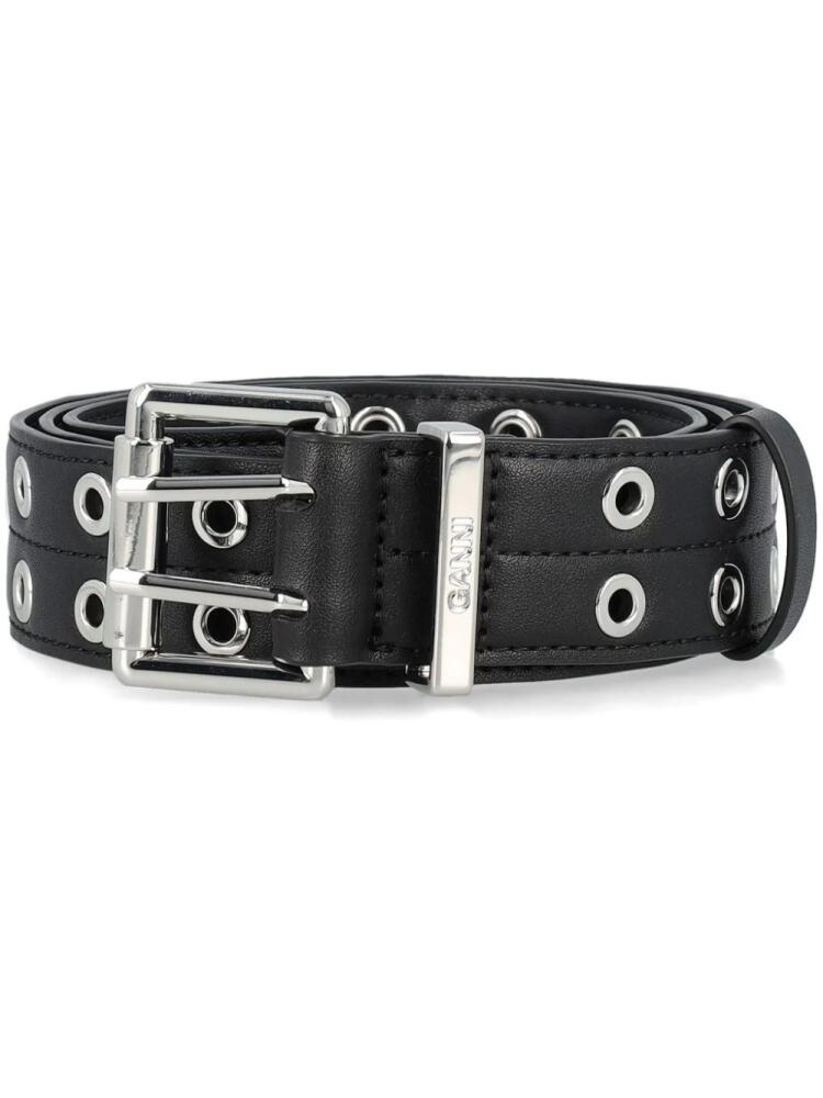 GANNI Double eyelet belt - Black Cover