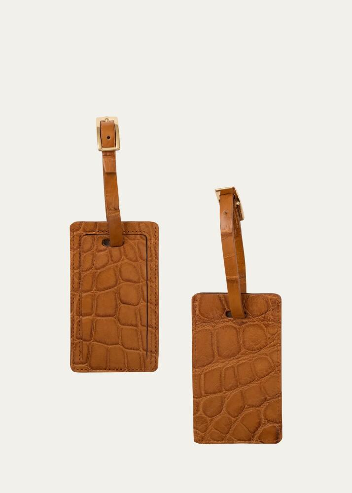 Abas Alligator Leather Luggage Tag, Set of 2 Cover