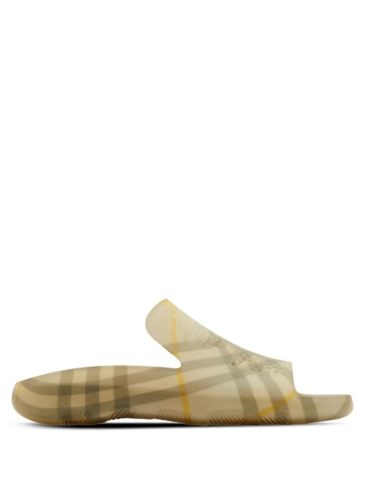 Burberry checkered Stingray slides - Neutrals Cover