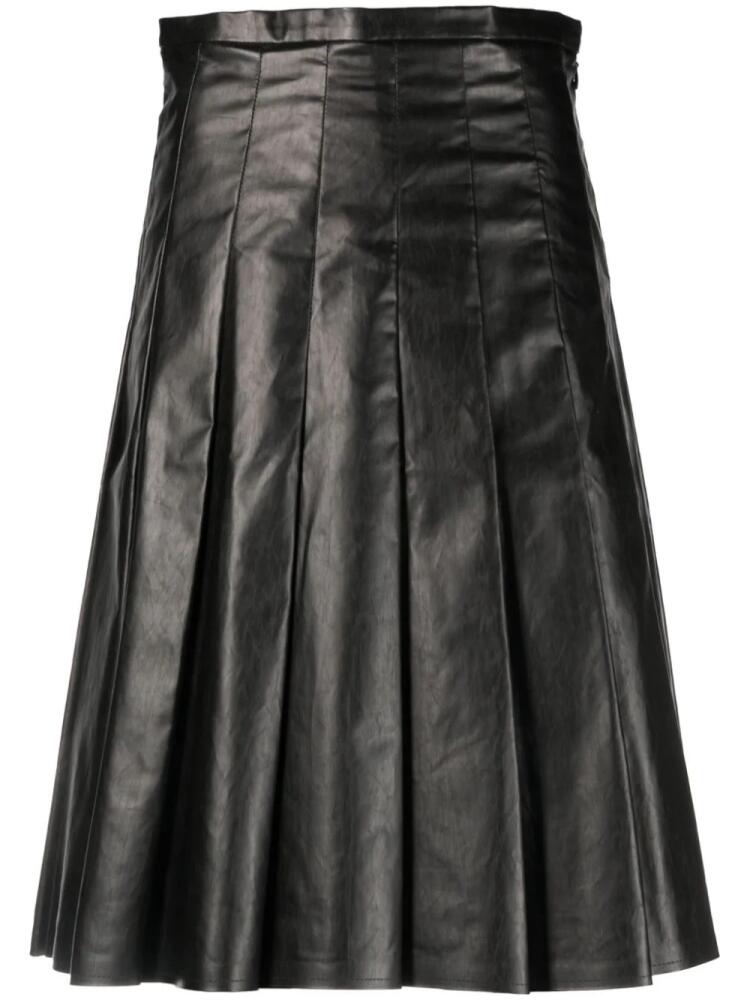 KASSL Editions pleated faux-leather midi skirt - Black Cover