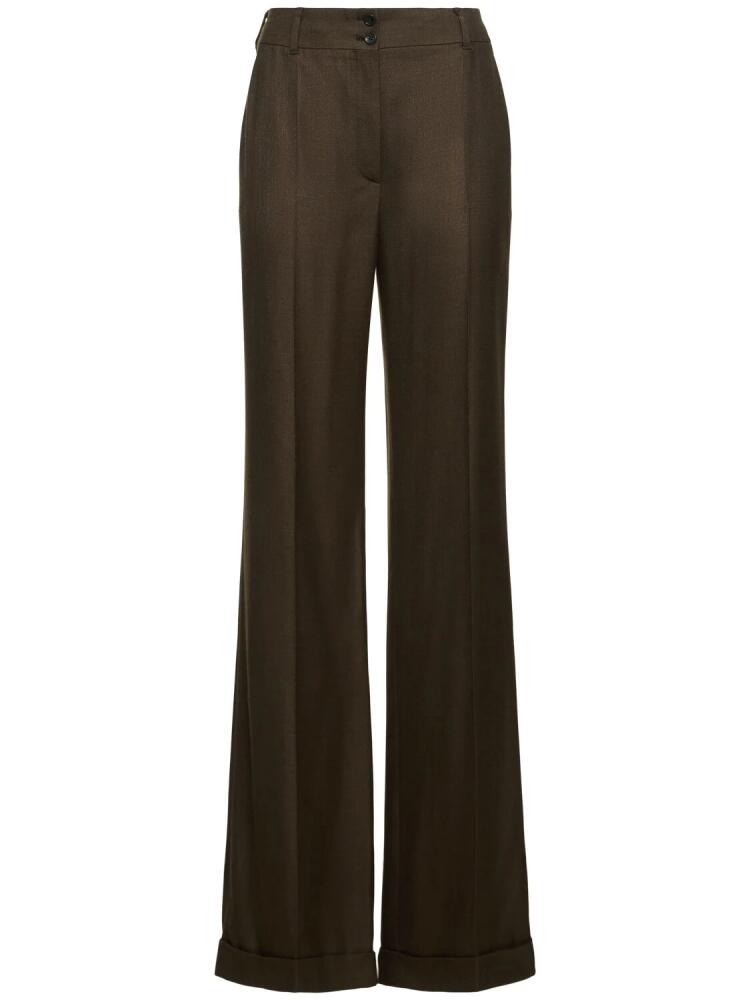 ALBERTA FERRETTI Flared Viscose Twill Pants Cover