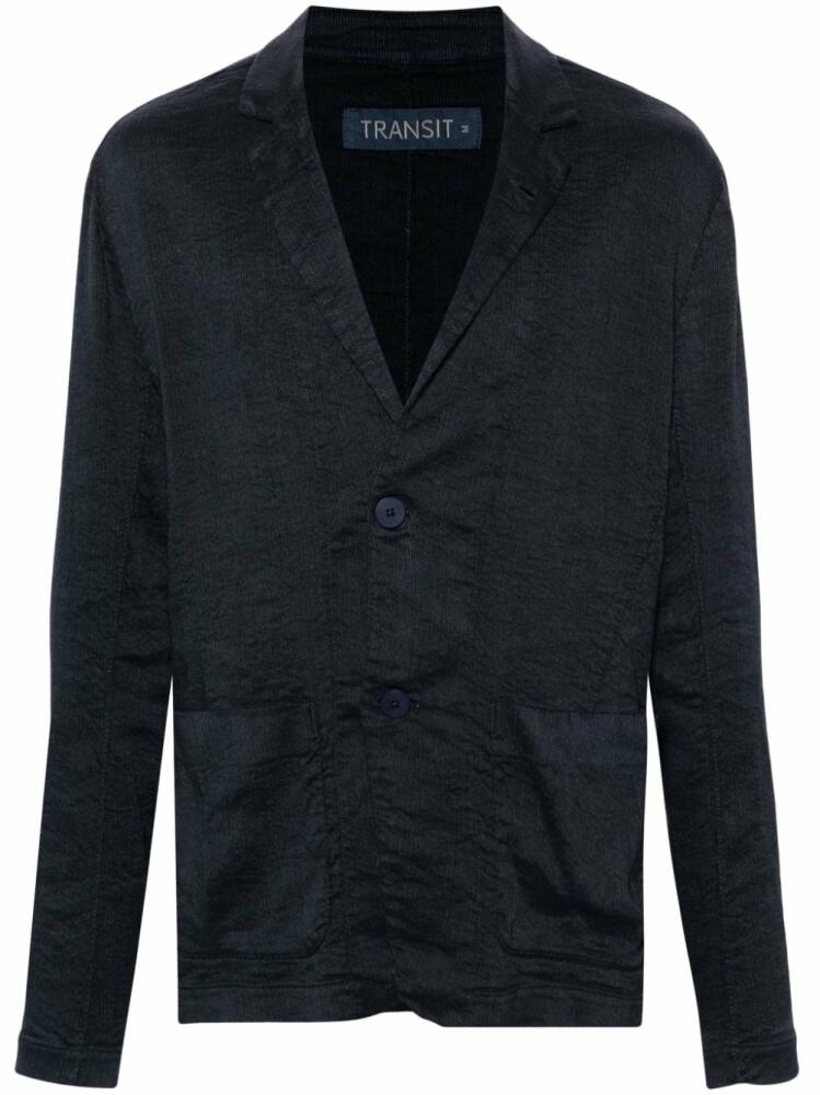 Transit ribbed single-breasted blazer - Blue Cover