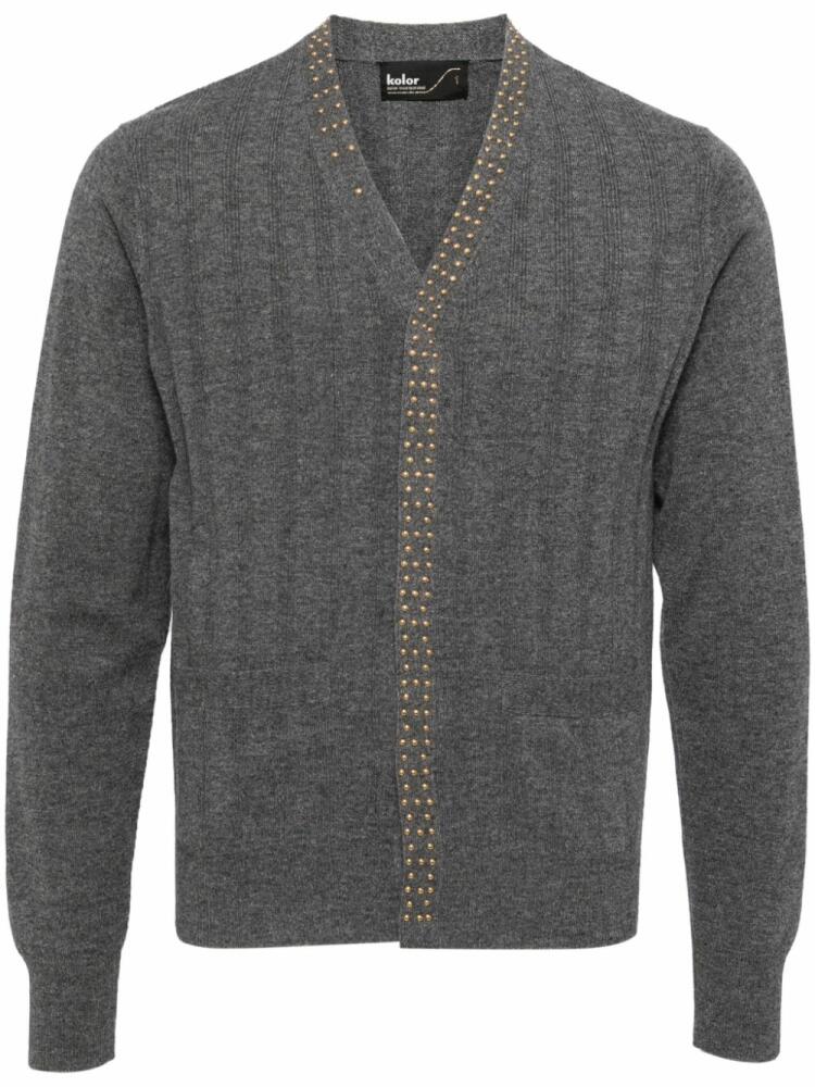 Kolor stud-embellishment wool cardigan - Grey Cover