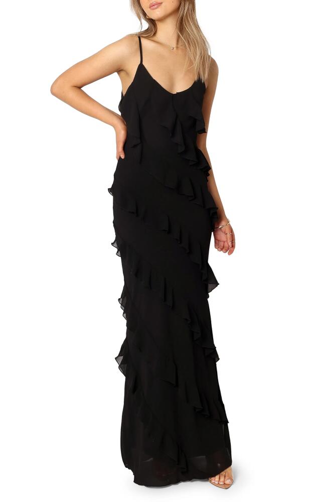 Petal & Pup Ciao Ruffle Chiffon Gown in Black Cover