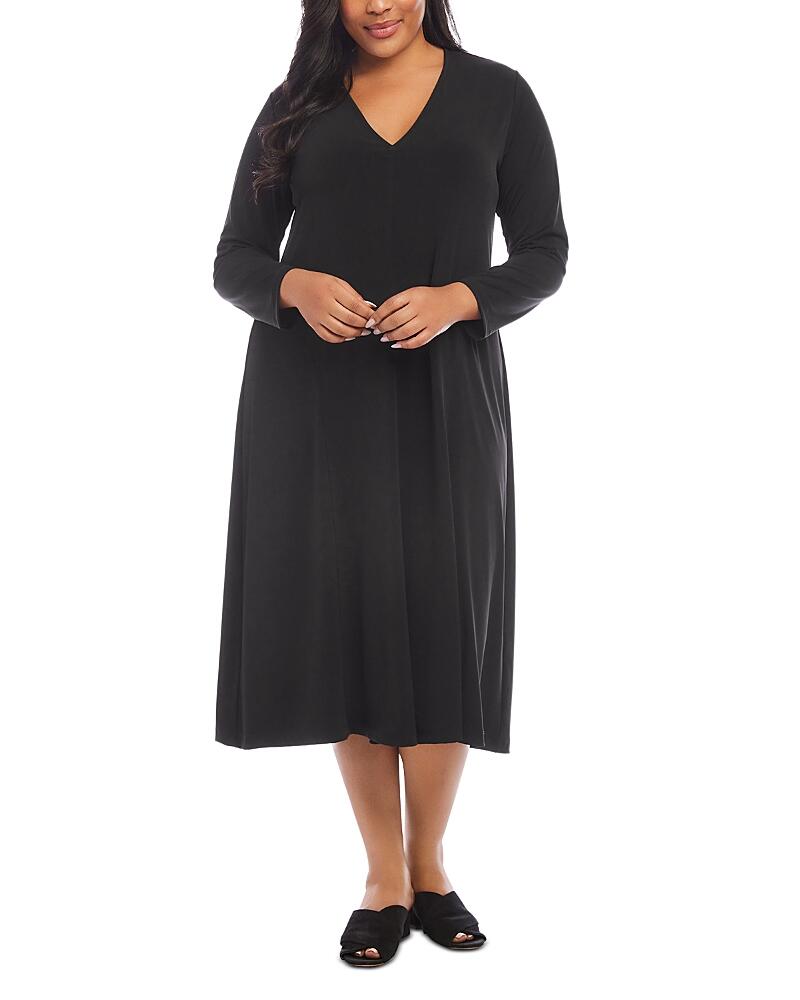 Karen Kane Plus Kate V Neck Midi Dress Cover