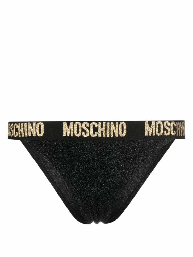 Moschino logo-waistband bikini briefs - Black Cover