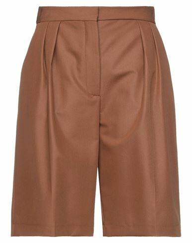 Simona Corsellini Woman Shorts & Bermuda Shorts Brown Polyester, Viscose, Elastane Cover