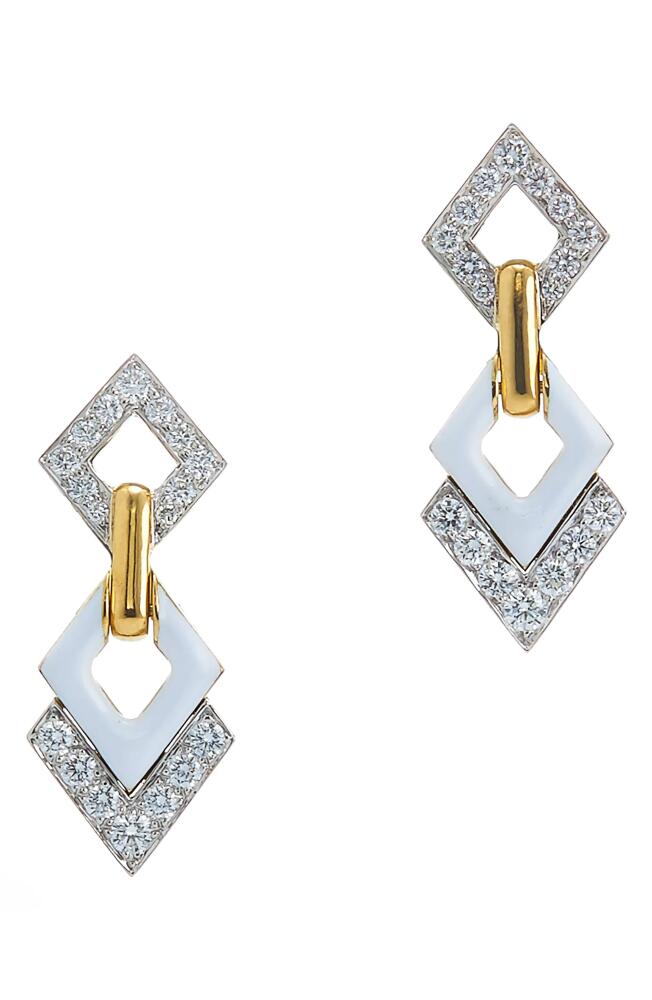 David Webb Motif Diamond Drop Earrings in Yellow Gold Cover