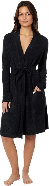 Barefoot Dreams CozyChic(r) Lite Ribbed Robe (Black) Women's Robe Cover