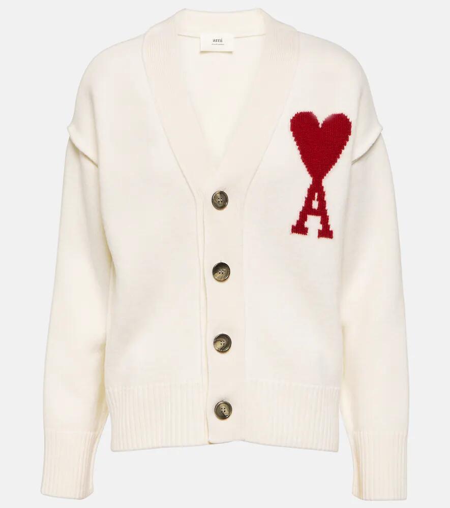 Ami Paris Ami De Coeur intarsia wool cardigan Cover