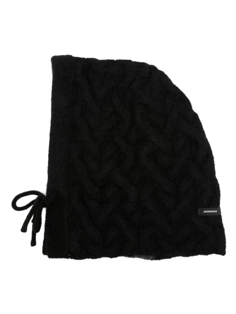 Ader Error logo-patch chunky-knit balaclava - Black Cover