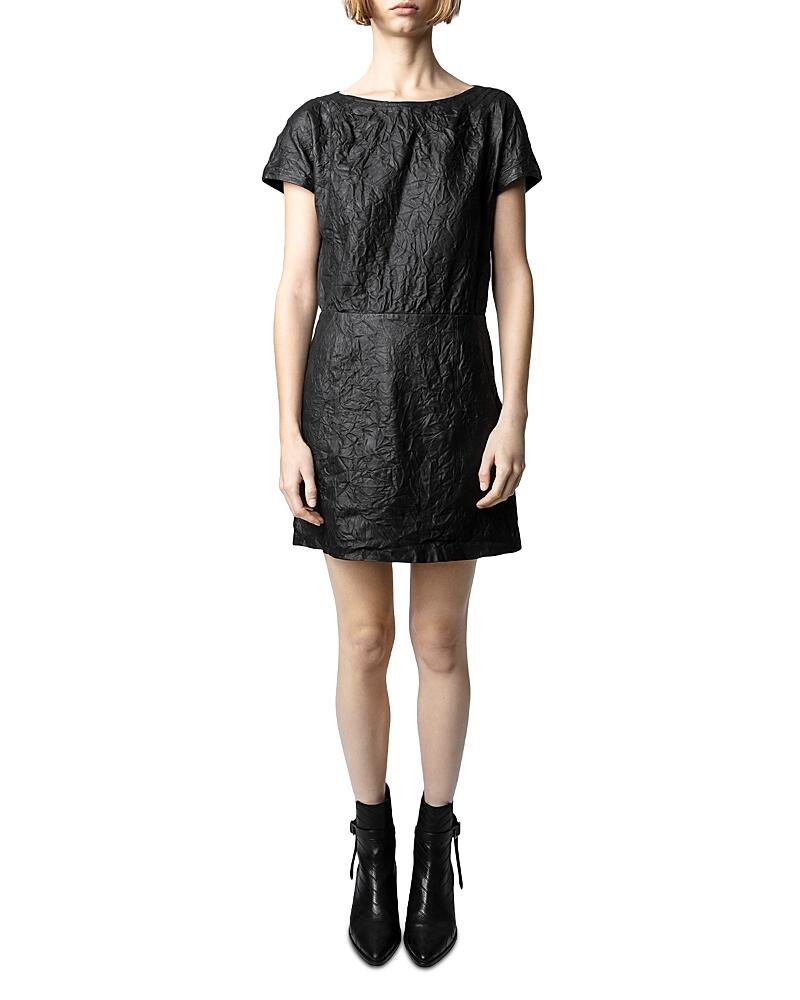 Zadig & Voltaire Rexa Crumpled Leather Mini Dress Cover