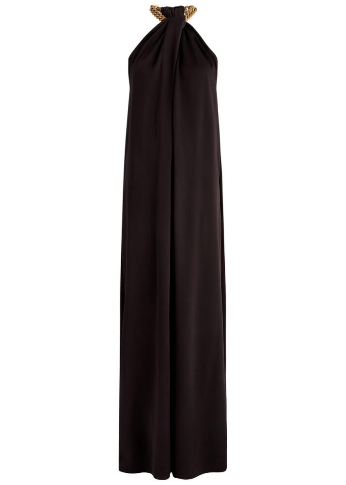 Stella Mccartney Chain-embellished Satin Gown - Chocolate Cover