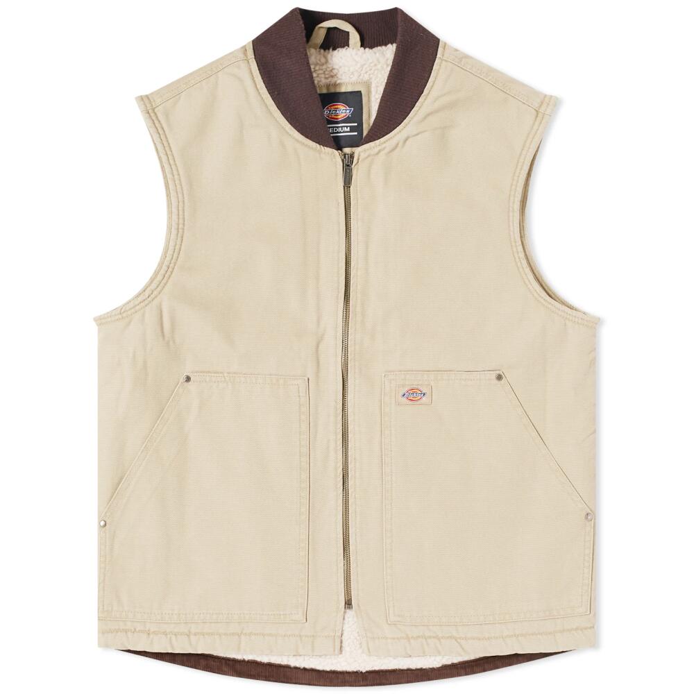 Dickies Men's Duck Canvas Vest in Stone Washed Desert Sand Cover