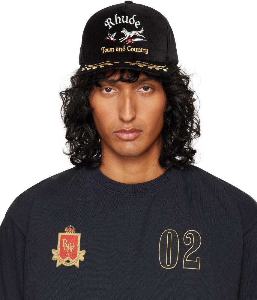 Rhude Black Wine Country Souvenir Cap Cover