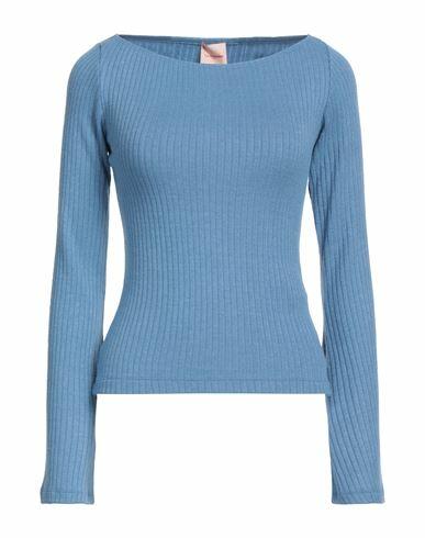 La Semaine Paris Woman Sweater Slate blue Viscose, Polyester, Polyamide, Elastane Cover