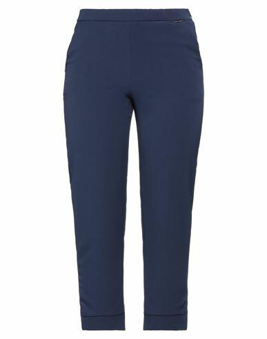 Angelo Marani Woman Pants Midnight blue Polyester, Elastane Cover