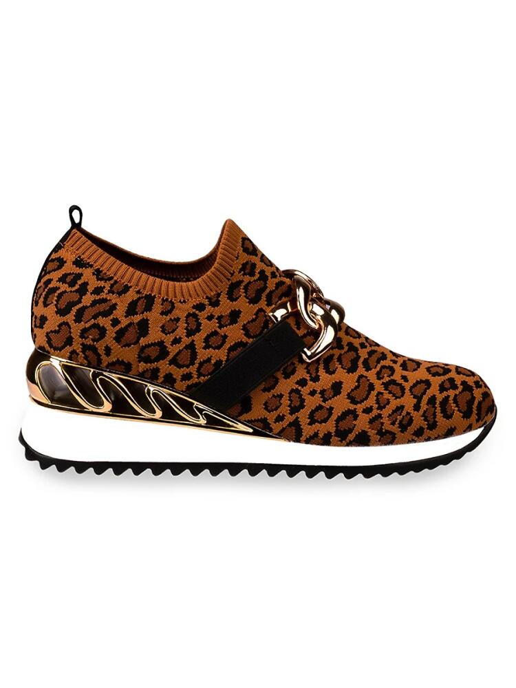 Lady Couture Women's Boston Wedge Sock Sneakers - Leopard Cover