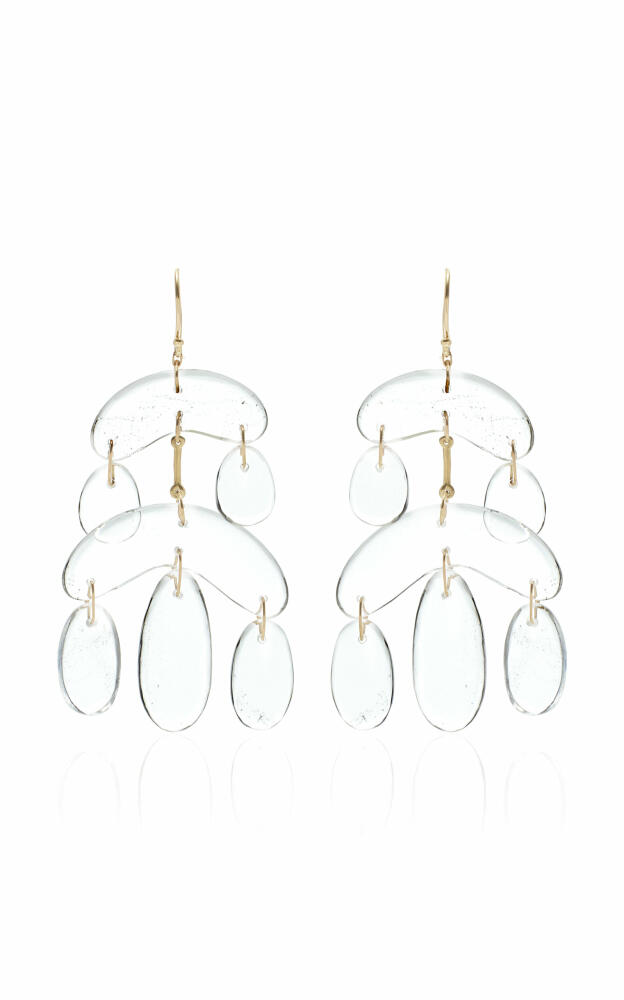 Ten Thousand Things - Mini 18K Yellow Gold Crystal Chandelier Earrings - White - Gifts For Her Cover