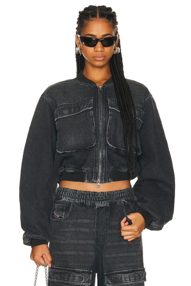 Diesel Denim Bomber Jacket in Black Cover