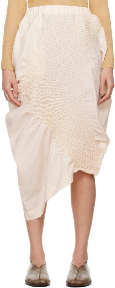 ISSEY MIYAKE Off-White Contraction Midi Skirt Cover