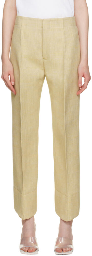 Bottega Veneta Beige Curved Trousers Cover