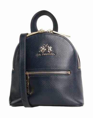 La Martina Woman Cross-body bag Midnight blue Calfskin, Synthetic fibers Cover