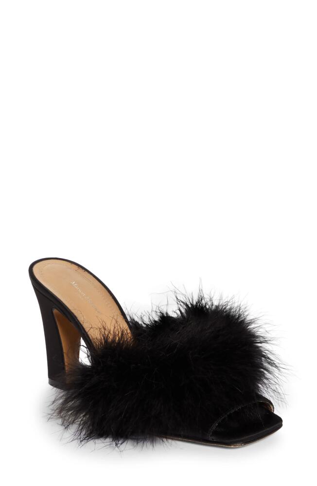 Maison Margiela Feather Peep Toe Slide Sandal in Black Cover