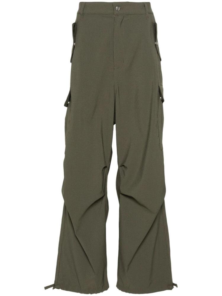 RHUDE pinstripe straight-leg cargo pants - Green Cover