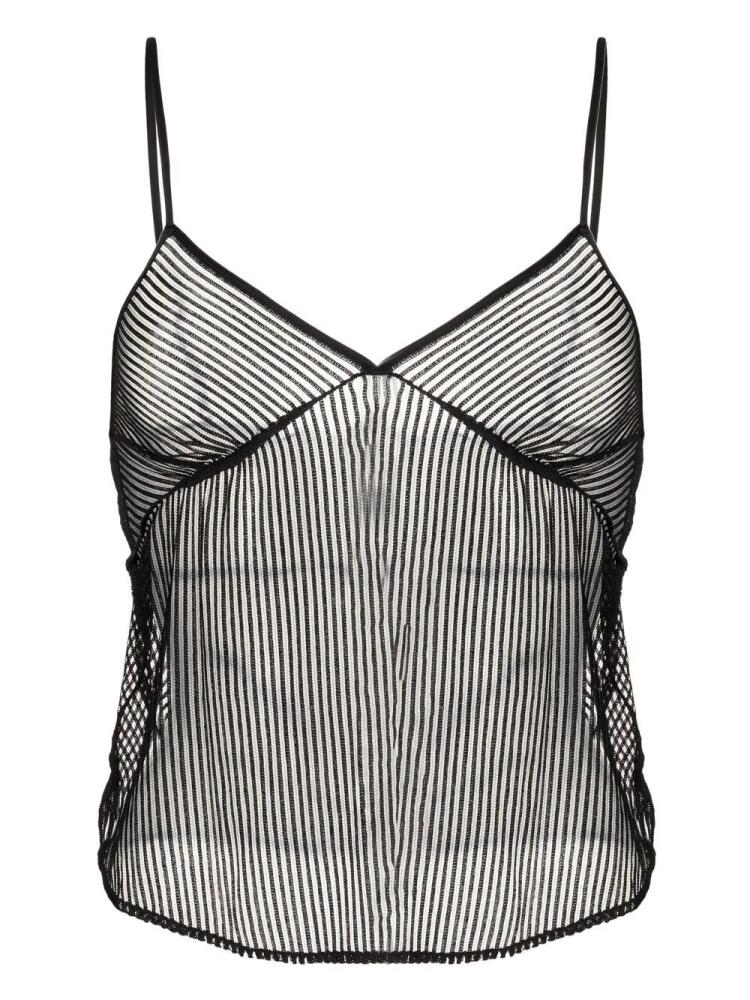 Kiki de Montparnasse Striped Lace cami top - Black Cover