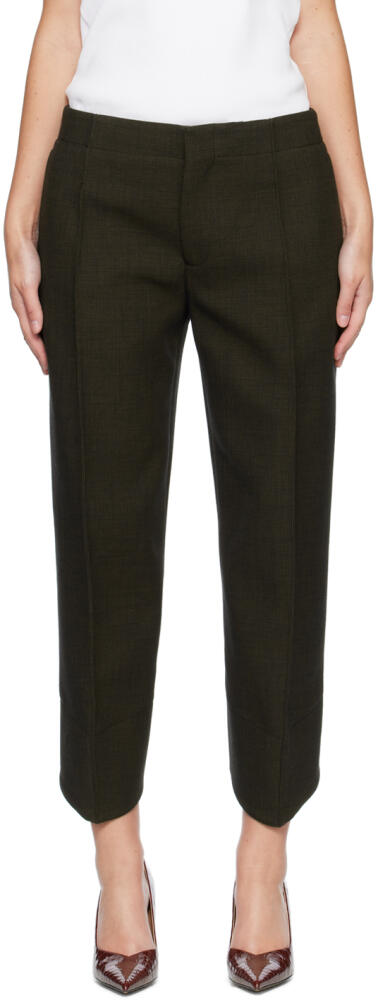 Bottega Veneta Khaki Curved Shape Trousers Cover