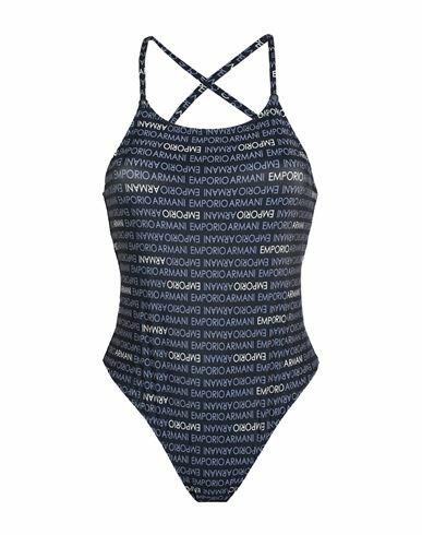 Emporio Armani Ladies Knit Swimsuit Woman One-piece swimsuit Navy blue Polyamide, Elastane Cover