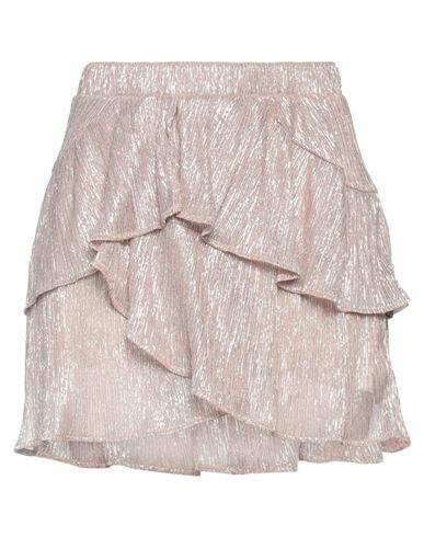 Soallure Woman Mini skirt Platinum Polyester, Metallic fiber Cover