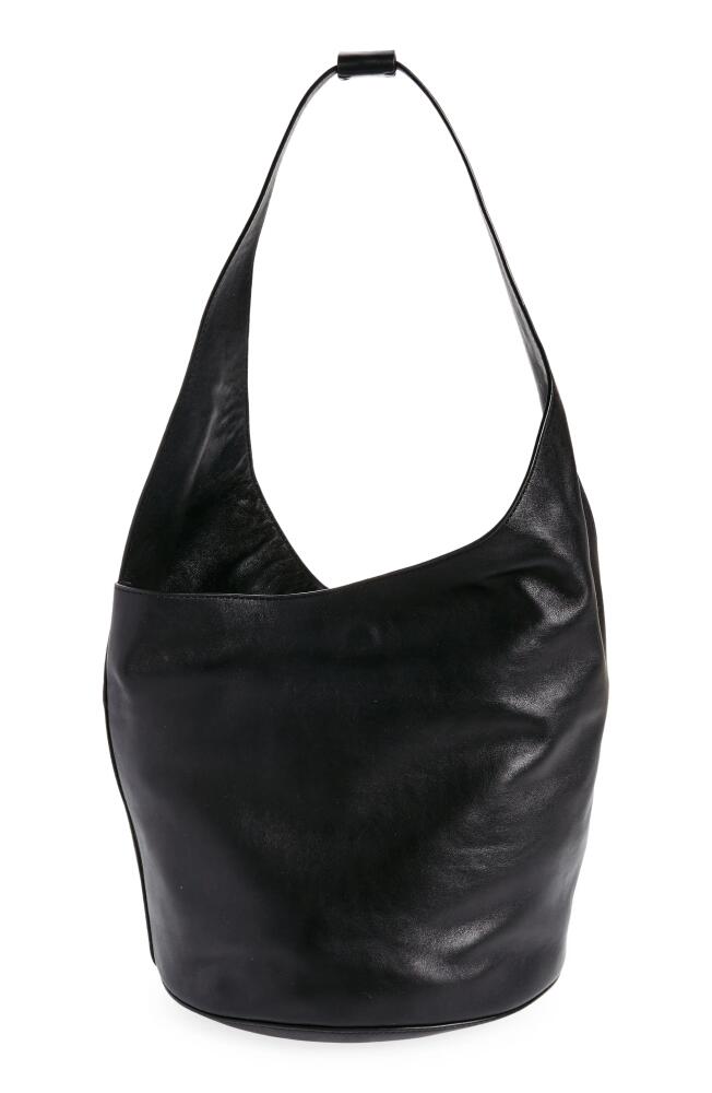 Reformation Medium Silvana Leather Bucket Bag in Black Leather Cover