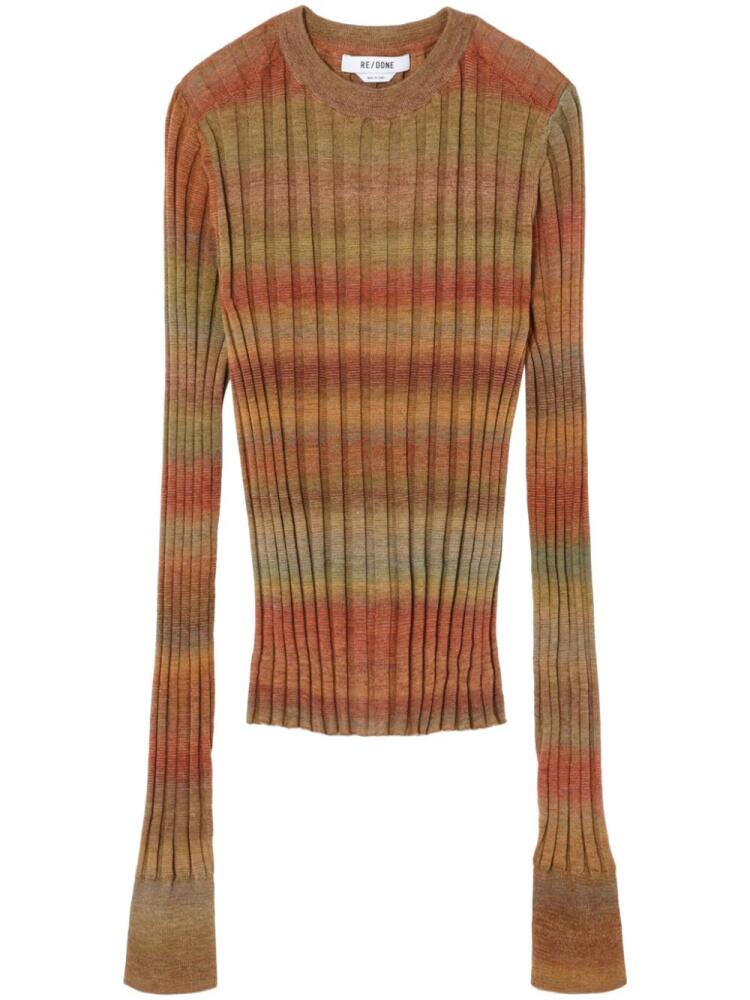 RE/DONE ribbed-knit wool jumper - Orange Cover