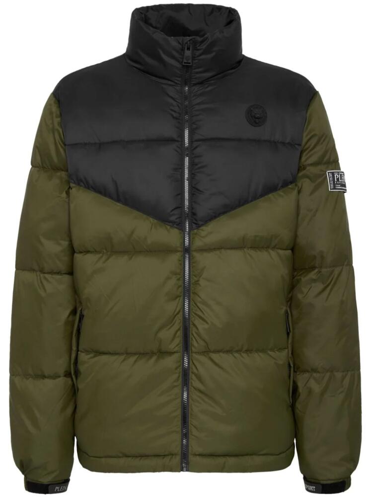 Plein Sport panelled puffer jacket - Green Cover