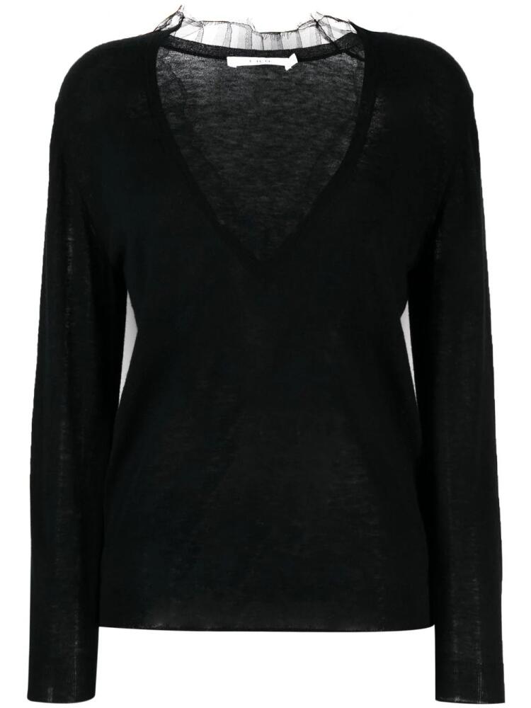 IRO Haby lace-detail knit jumper - Black Cover